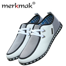Merkmak 2017 British Style Men's Flats Fashion Striped Breathable Lace-Up Casual Zapato Flat Shoes Casual Men Shoe Drop Shipping
