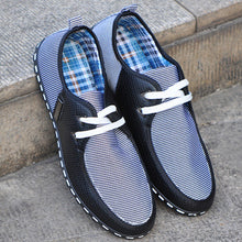 New British Style Men's Flats Fashion Striped Breathable Lace-Up Casual Zapato Flat Shoes Casual Men Shoes Free Shipping LS001