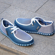 New British Style Men's Flats Fashion Striped Breathable Lace-Up Casual Zapato Flat Shoes Casual Men Shoes Free Shipping LS001