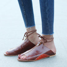 Women Flat-Bottomed Roman Sandals Open Ankle Flat Straps Platform Wedges Shoes